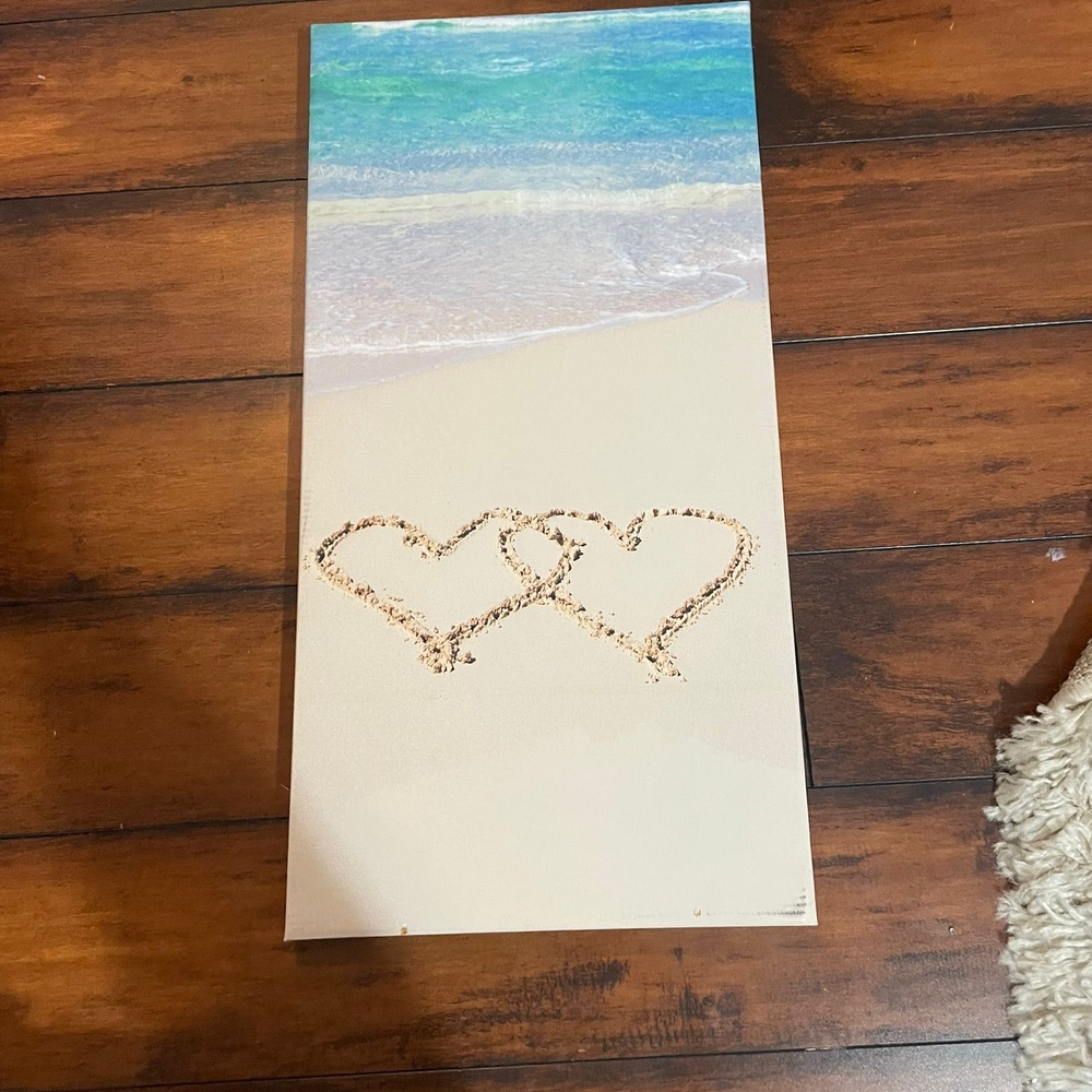 Beach Heart Sand Art Print